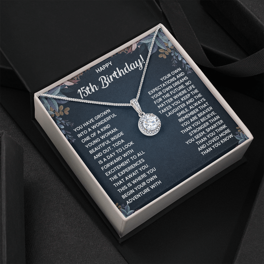 HAPPY 15TH BIRTHDAY DREAMS ETERNAL HOPE NECKLACE GIFT SET
