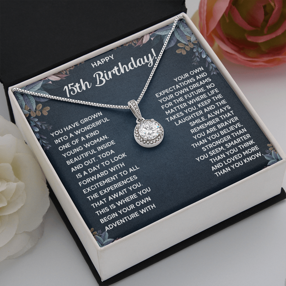 HAPPY 15TH BIRTHDAY DREAMS ETERNAL HOPE NECKLACE GIFT SET