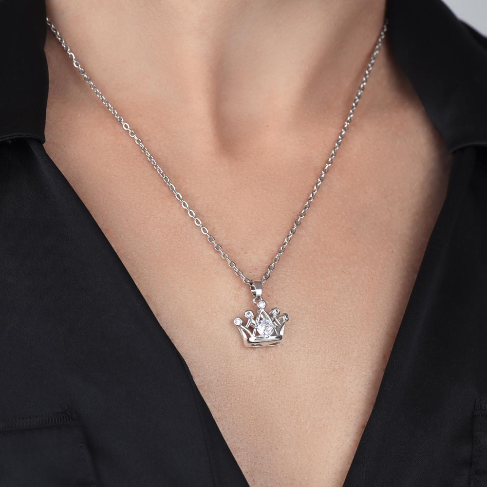 TO MY BADASS DAUGHTER CROWN NECKLACE GIFT SET