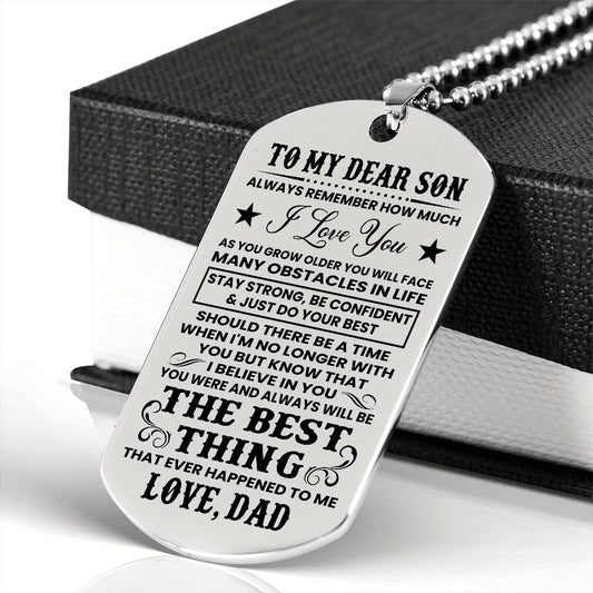 Son - Believe In You - Engraved Dog Tag Necklace