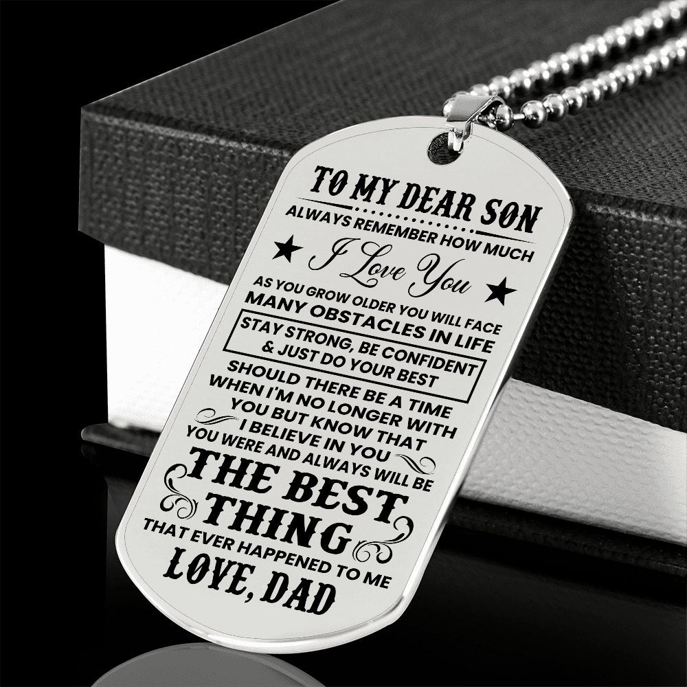 Son - Believe In You - Engraved Dog Tag Necklace