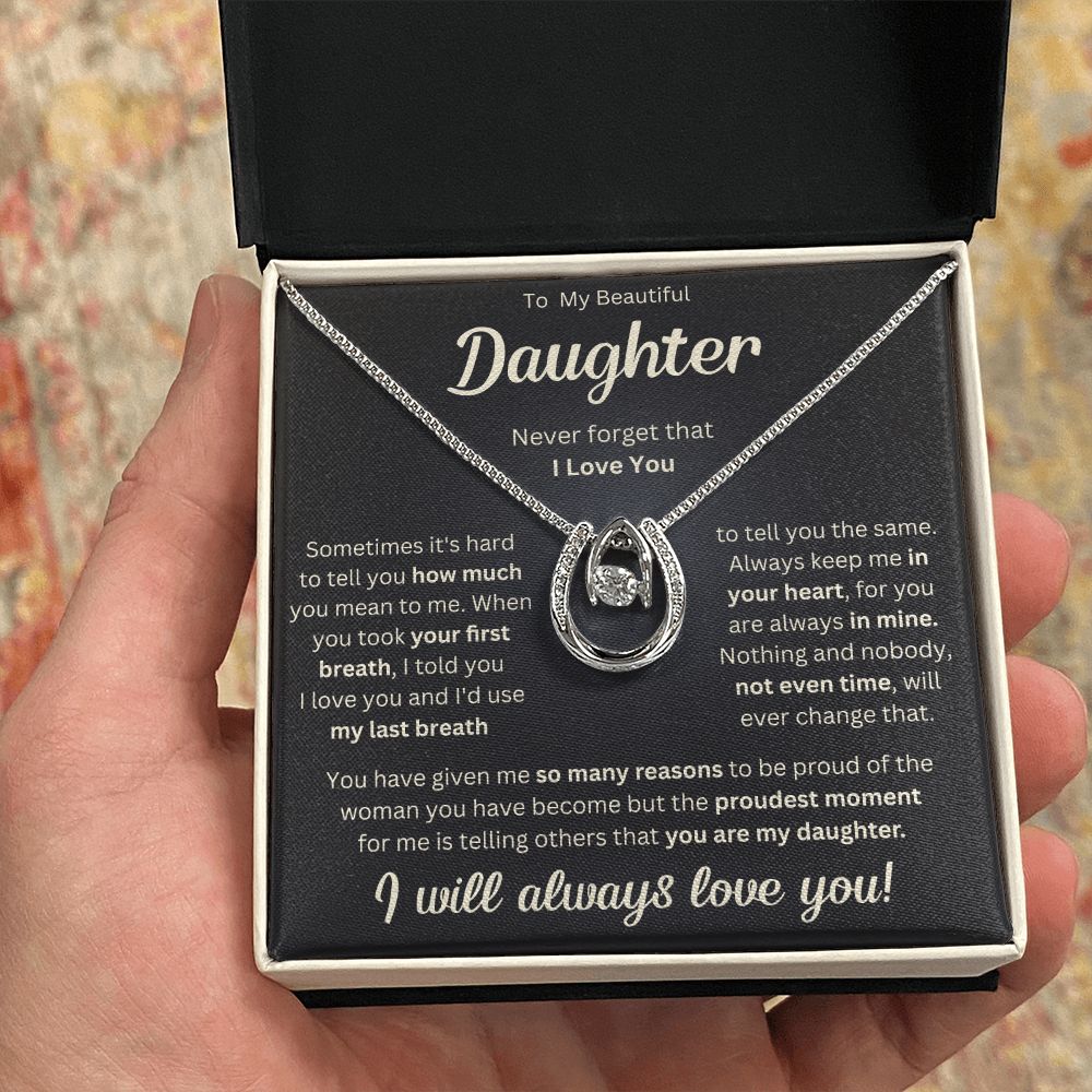 TO MY DAUGHTER REASONS LUCKY IN LOVE NECKLACE GIFT SET
