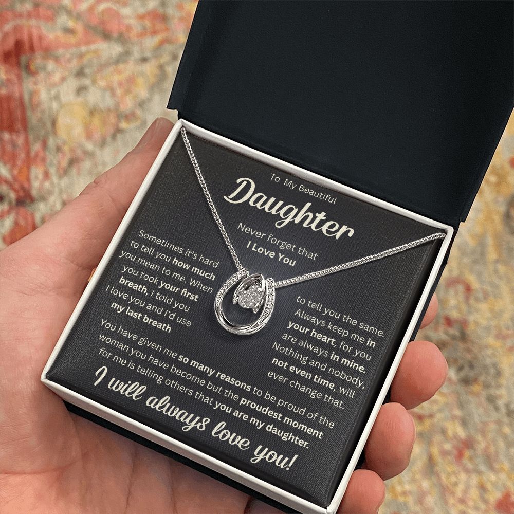 TO MY DAUGHTER REASONS LUCKY IN LOVE NECKLACE GIFT SET