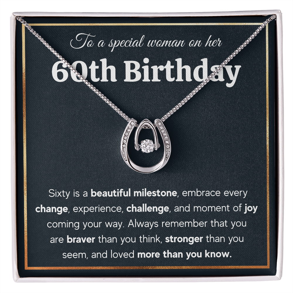 60TH BIRTHDAY MILESTONE LUCKY IN LOVE NECKLACE GIFT SET