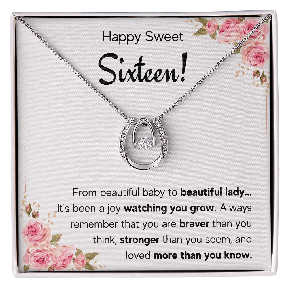 HAPPY SWEET SIXTEEN JOY LUCKY IN LOVE NECKLACE GIFT SET
