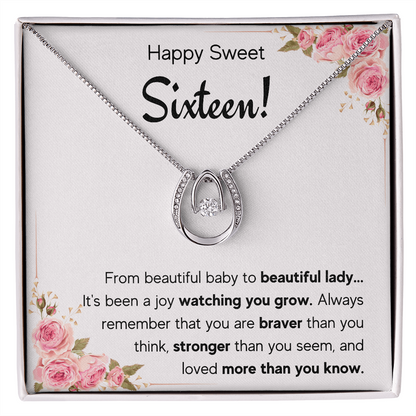 HAPPY SWEET SIXTEEN JOY LUCKY IN LOVE NECKLACE GIFT SET