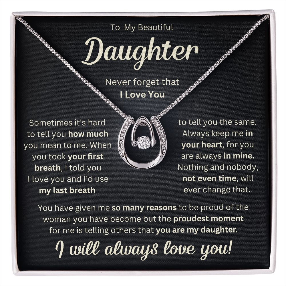 TO MY DAUGHTER REASONS LUCKY IN LOVE NECKLACE GIFT SET