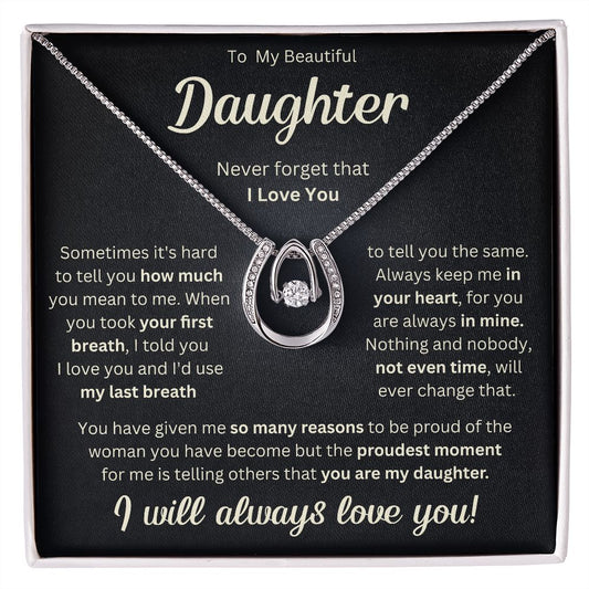 TO MY DAUGHTER REASONS LUCKY IN LOVE NECKLACE GIFT SET