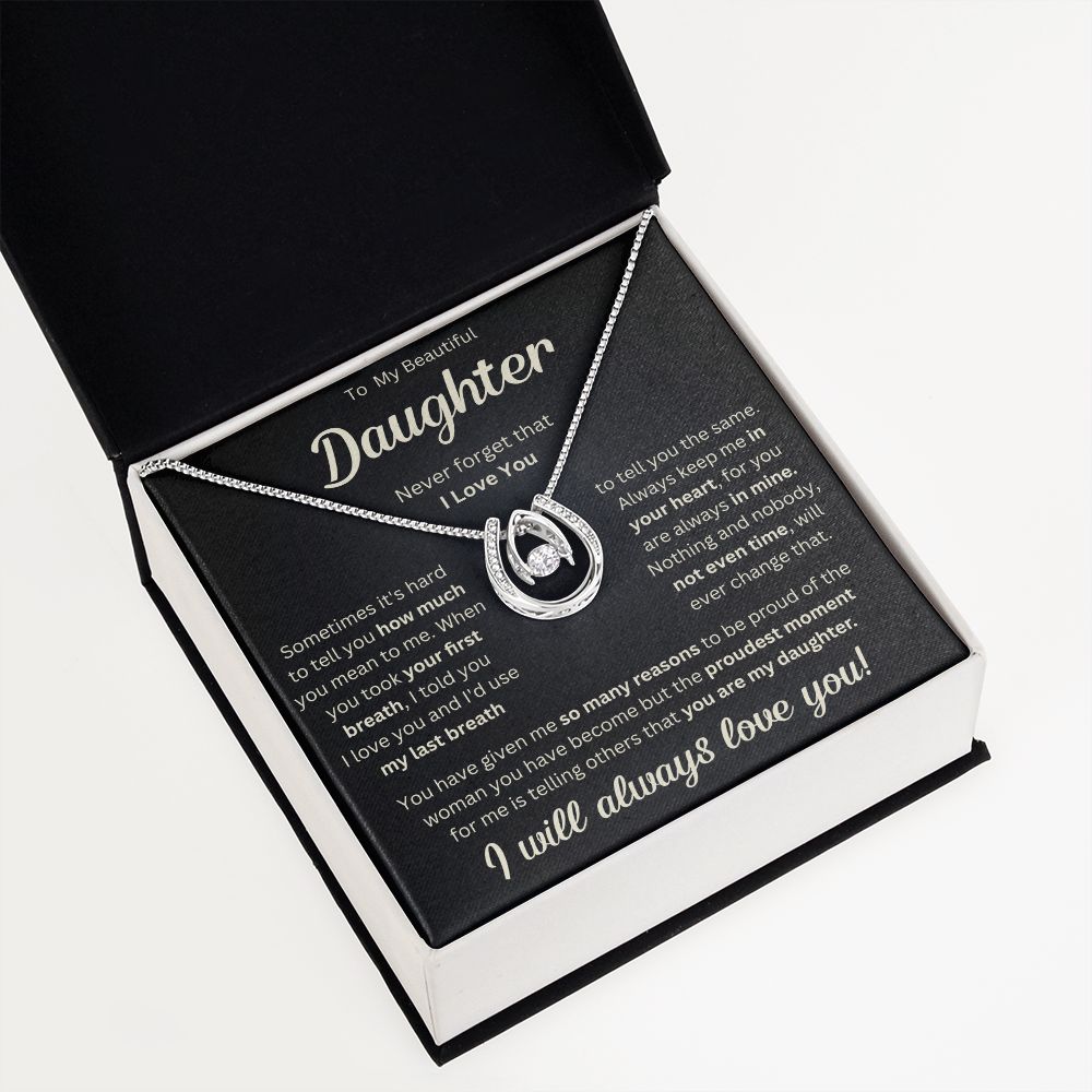 TO MY DAUGHTER REASONS LUCKY IN LOVE NECKLACE GIFT SET