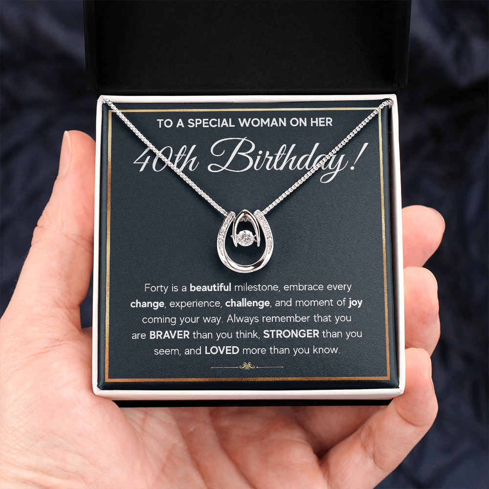 40TH BIRTHDAY MILESTONE LUCKY IN LOVE NECKLACE GIFT SET