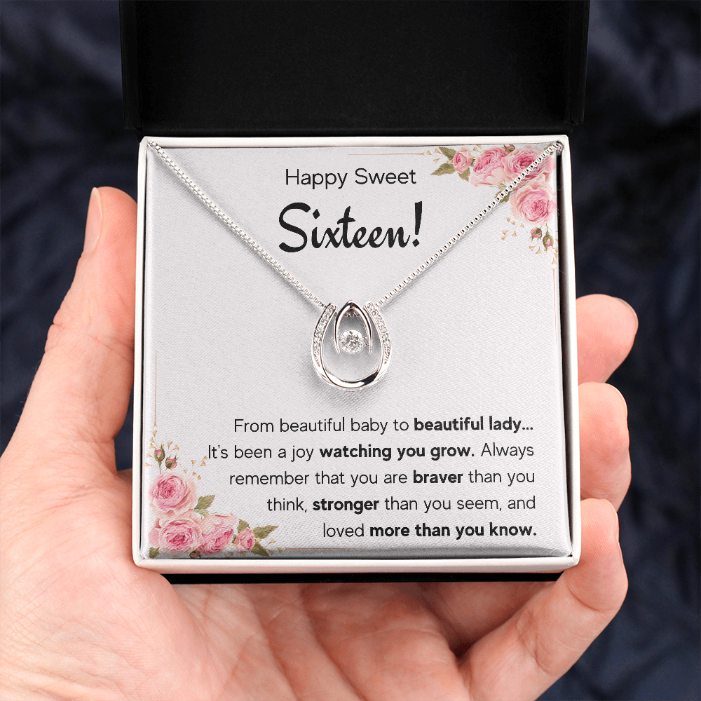 HAPPY SWEET SIXTEEN JOY LUCKY IN LOVE NECKLACE GIFT SET