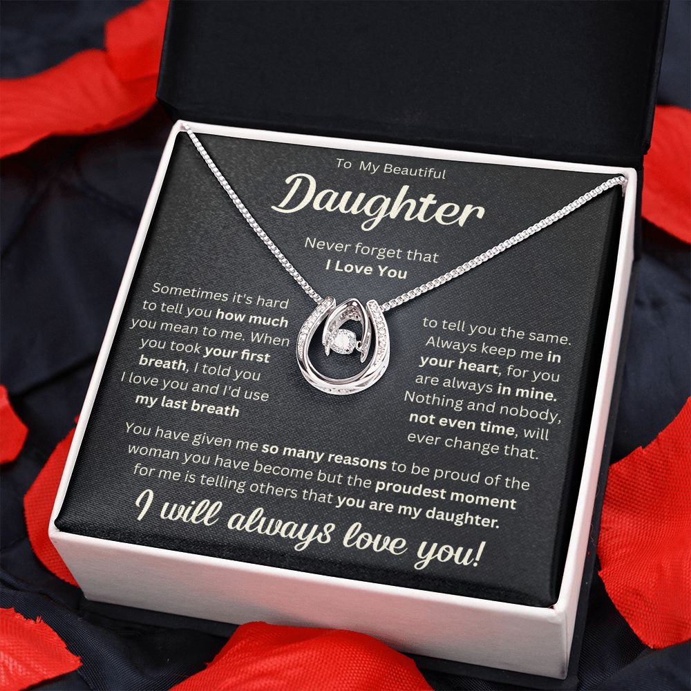 TO MY DAUGHTER REASONS LUCKY IN LOVE NECKLACE GIFT SET