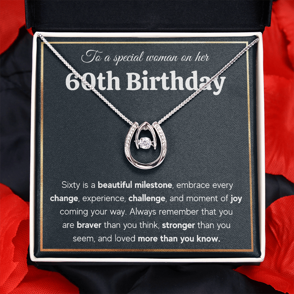 60TH BIRTHDAY MILESTONE LUCKY IN LOVE NECKLACE GIFT SET