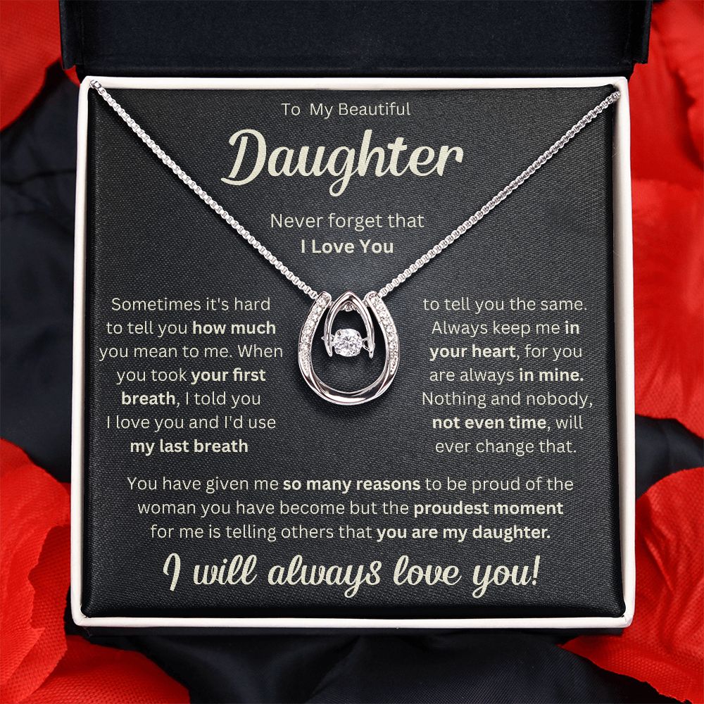 TO MY DAUGHTER REASONS LUCKY IN LOVE NECKLACE GIFT SET