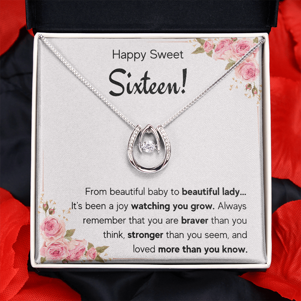 HAPPY SWEET SIXTEEN JOY LUCKY IN LOVE NECKLACE GIFT SET