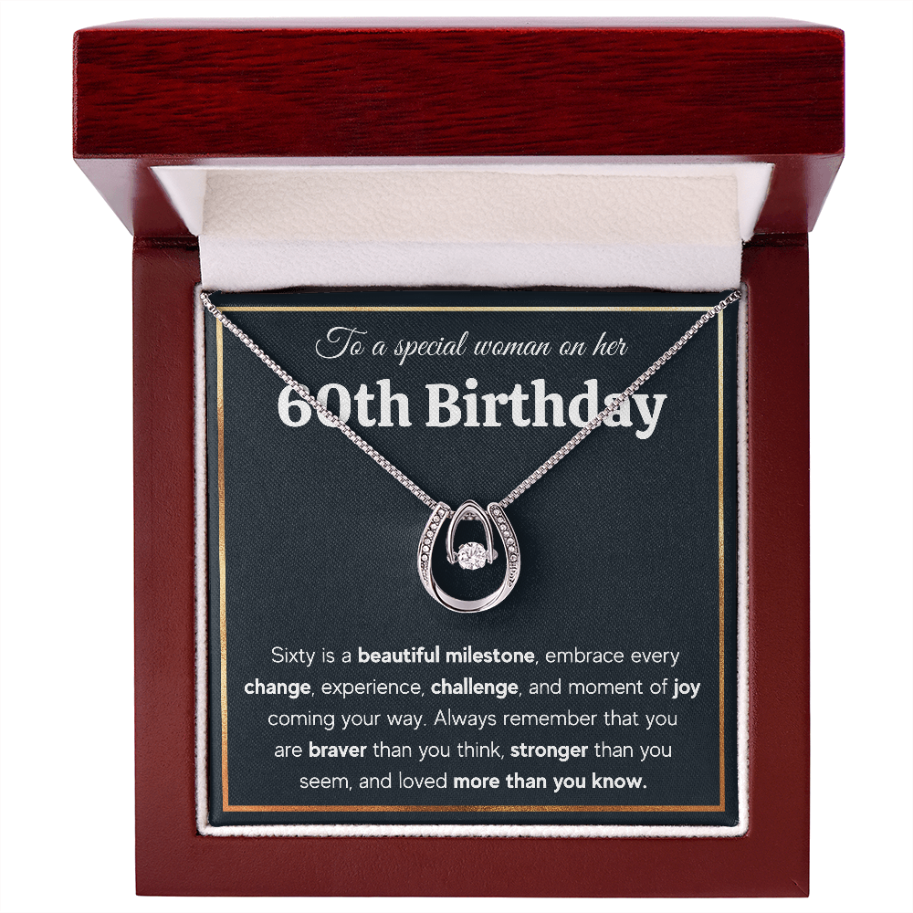 60TH BIRTHDAY MILESTONE LUCKY IN LOVE NECKLACE GIFT SET