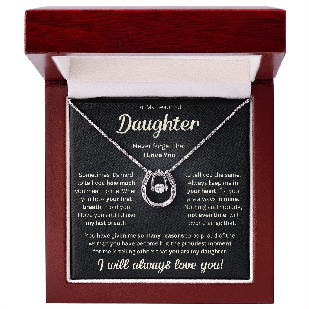TO MY DAUGHTER REASONS LUCKY IN LOVE NECKLACE GIFT SET