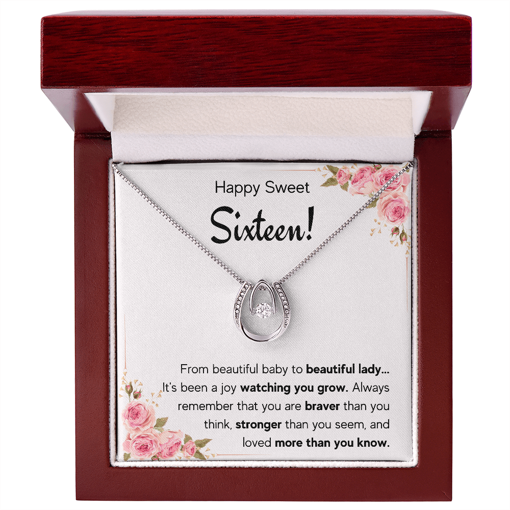 HAPPY SWEET SIXTEEN JOY LUCKY IN LOVE NECKLACE GIFT SET