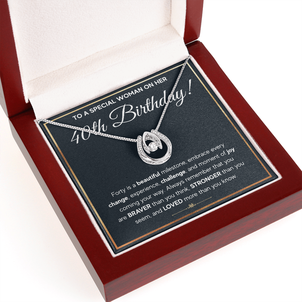 40TH BIRTHDAY MILESTONE LUCKY IN LOVE NECKLACE GIFT SET