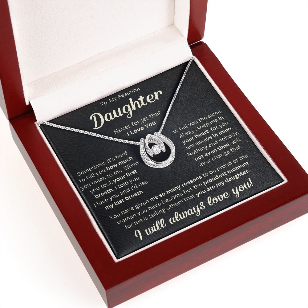 TO MY DAUGHTER REASONS LUCKY IN LOVE NECKLACE GIFT SET