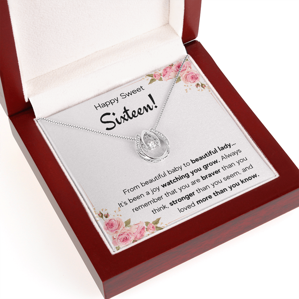 HAPPY SWEET SIXTEEN JOY LUCKY IN LOVE NECKLACE GIFT SET