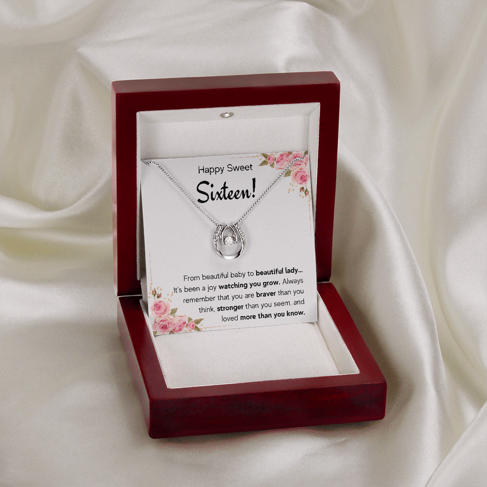 HAPPY SWEET SIXTEEN JOY LUCKY IN LOVE NECKLACE GIFT SET