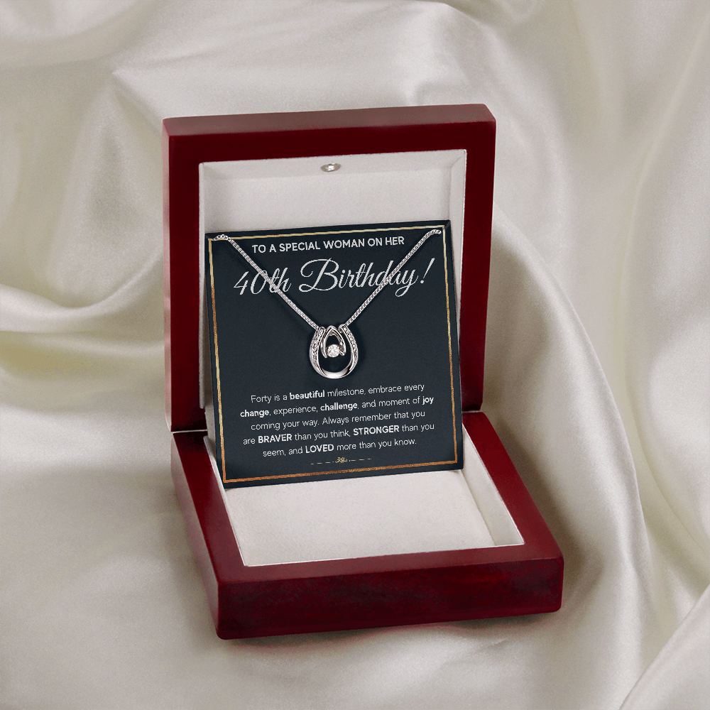 40TH BIRTHDAY MILESTONE LUCKY IN LOVE NECKLACE GIFT SET