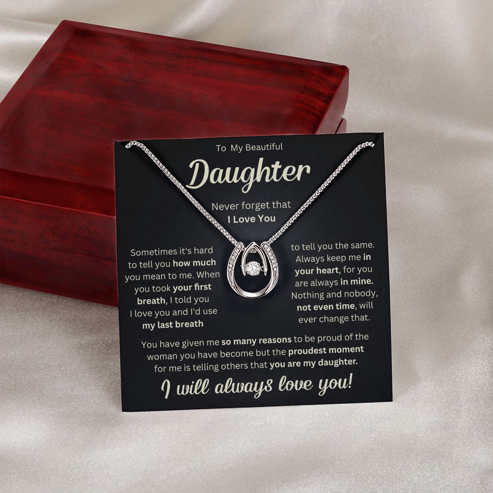 TO MY DAUGHTER REASONS LUCKY IN LOVE NECKLACE GIFT SET
