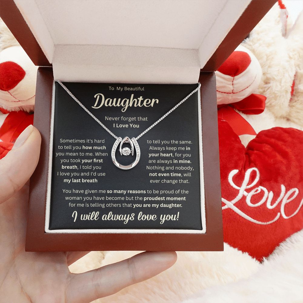 TO MY DAUGHTER REASONS LUCKY IN LOVE NECKLACE GIFT SET