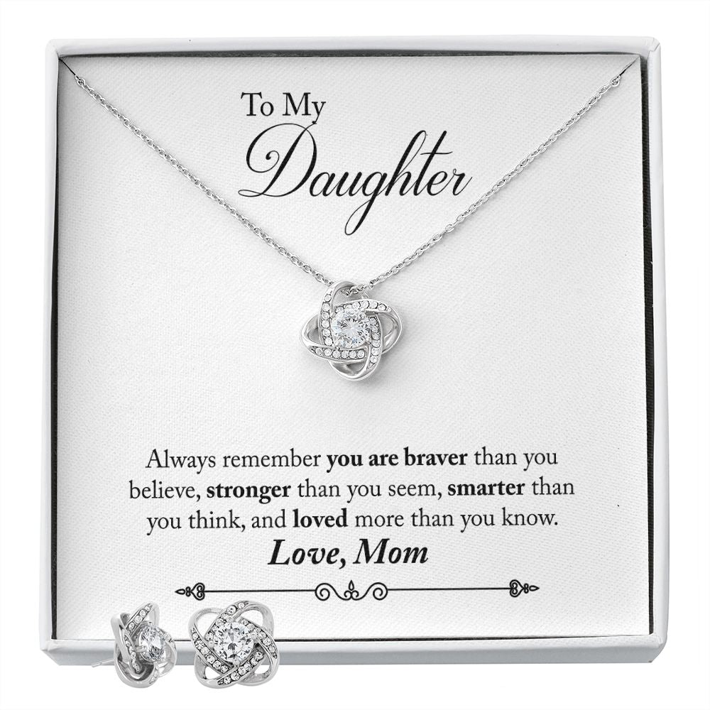 TO MY DAUGHTER BRAVER EARRING AND NECKLACE GIFT SET