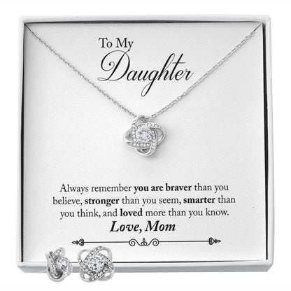 TO MY DAUGHTER BRAVER EARRING AND NECKLACE GIFT SET