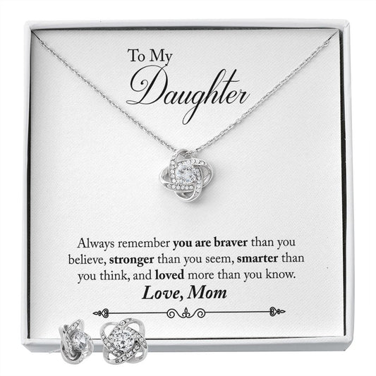 TO MY DAUGHTER BRAVER EARRING AND NECKLACE GIFT SET