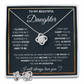 TO MY DAUGHTER PROUD LOVE KNOT NECKLACE AND EARRINGS SET