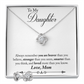TO MY DAUGHTER BRAVER LOVE KNOT NECKLACE AND EARRINGS SET