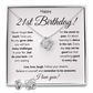 21ST BIRTHDAY RAIN LOVE KNOT NECKLACE AND EARRINGS SET