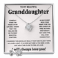 TO MY BEAUTIFUL GRANDDAUGHTER SQUEEZED LOVE KNOT NECKLACE AND EARRINGS SET