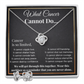 WHAT CANCER CANNOT DO LOVE KNOT NECKLACE AND EARRINGS SET