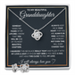 TO MY GRANDDAUGHTER SQUEEZED LOVE KNOT NECKLACE AND EARRINGS SET