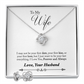 TO MY WIFE LAST EVERYTHING LOVE KNOT NECKLACE AND EARRINGS SET