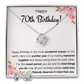 70TH BIRTHDAY MEMORIES LOVE KNOT NECKLACE AND EARRINGS SET
