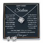 HAPPY SWEET SIXTEEN RAIN LOVE KNOT NECKLACE AND EARRINGS SET