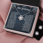 18TH BIRTHDAY DREAMS LOVE KNOT NECKLACE AND EARRINGS SET