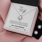 TO MY WIFE LAST EVERYTHING YELLOW LOVE KNOT NECKLACE AND EARRINGS SET