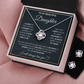 TO MY DAUGHTER PROUD LOVE KNOT NECKLACE AND EARRINGS SET