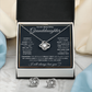 TO MY GRANDDAUGHTER SQUEEZED LOVE KNOT NECKLACE AND EARRINGS SET
