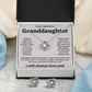 TO MY BEAUTIFUL GRANDDAUGHTER SQUEEZED LOVE KNOT NECKLACE AND EARRINGS SET