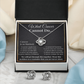 WHAT CANCER CANNOT DO LOVE KNOT NECKLACE AND EARRINGS SET