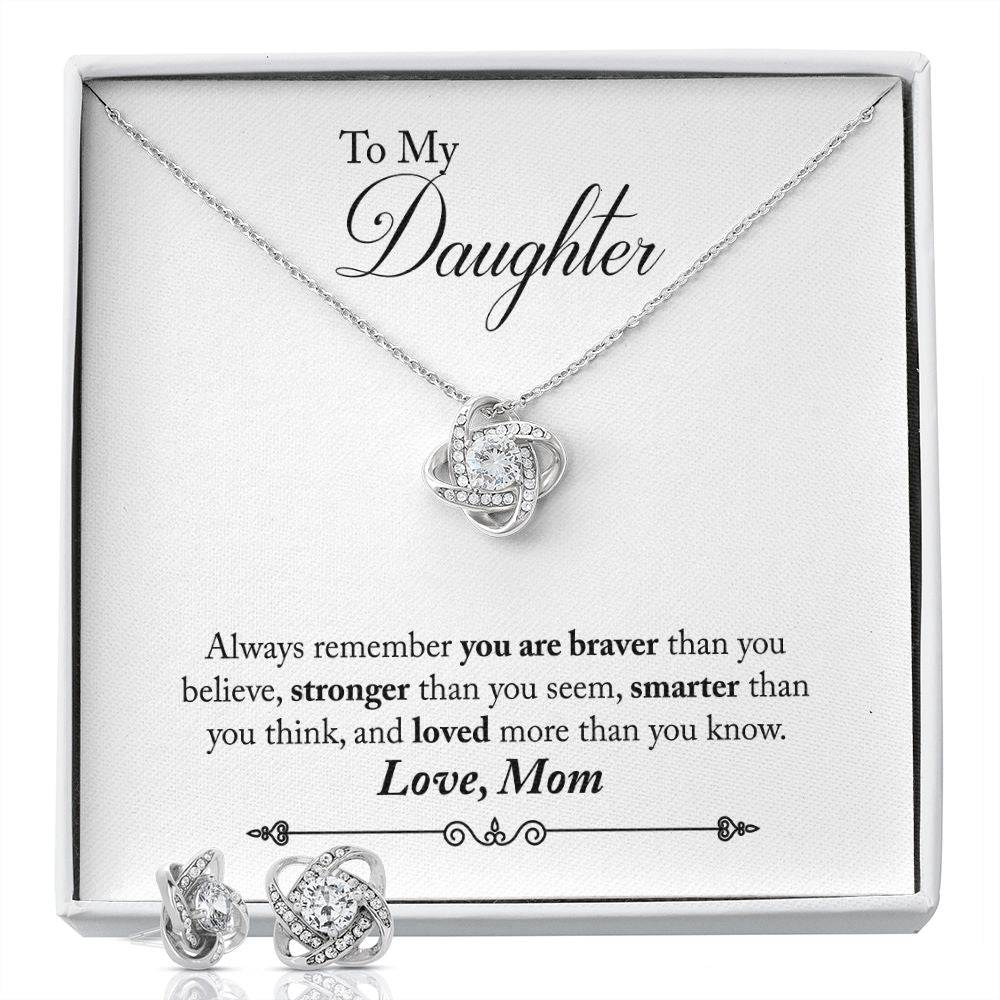 TO MY DAUGHTER BRAVER EARRING AND NECKLACE GIFT SET