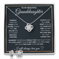 TO MY GRANDDAUGHTER SQUEEZED LOVE KNOT NECKLACE AND EARRINGS SET