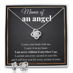 MAMA OF AN ANGEL LOVE KNOT NECKLACE AND EARRINGS GIFT SET